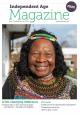 Front cover of Independent Age free magazine with an image of a woman smiling