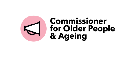 Megaphone with text that reads: Commissioner for Older People and Ageing