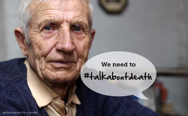 Older man looking at the camera #TalkAboutDeath