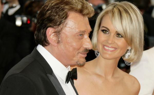 Johnny Hallyday with his wife Laeticia
