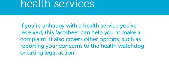 Complaints about health services cover