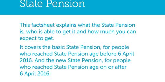 front cover of Understanding your State Pension factsheet