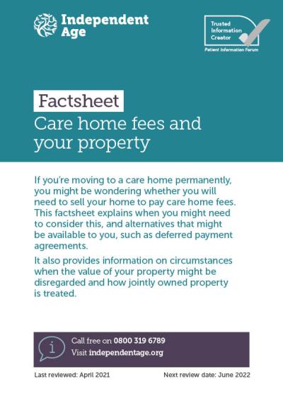 Care home fees and your property cover image