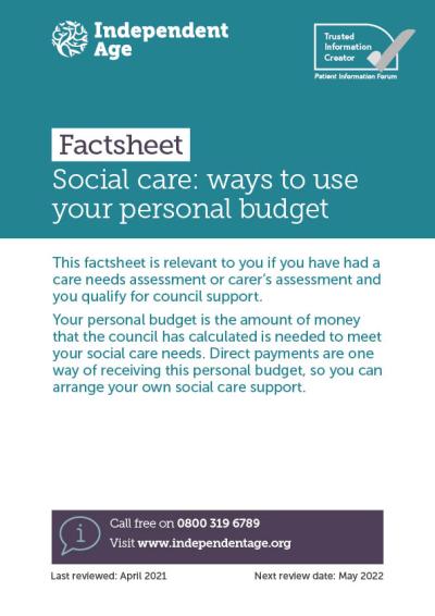 Social care: ways to use your personal budget cover image