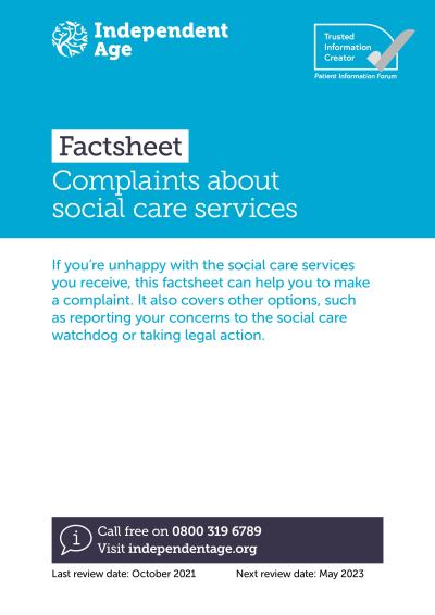 Complaints about social care services cover
