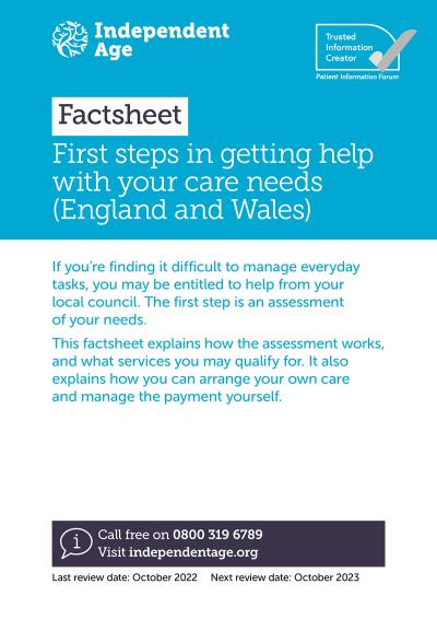 First steps in getting help with your care needs cover image