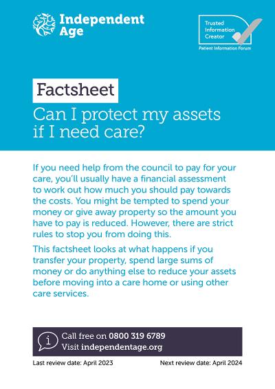 Can I protect my assets factsheet cover image