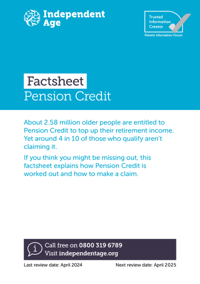 Pension Credit factsheet cover image