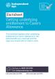 front cover of Underlying entitlement to Carer's Allowance factsheet