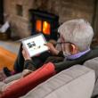 Older man looking at a tablet device